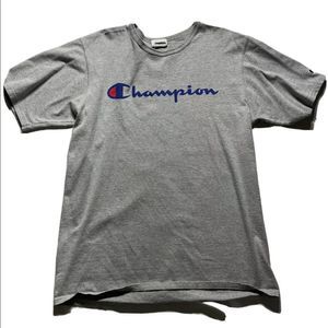 Champion Logo Men’s Gray Short Sleeve Shirt Size XL